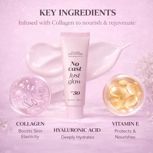 No Cast Just Glow, SPF SunScreen + Collagen Boost