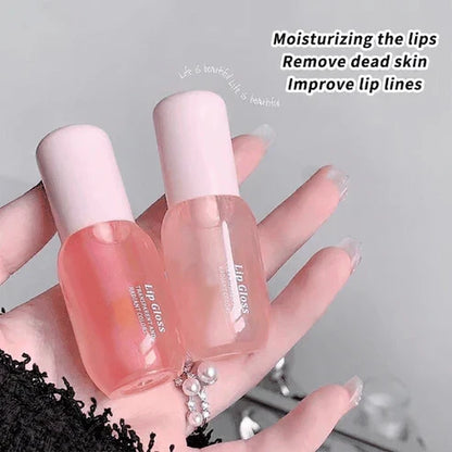 Moisturizing Lip Balm, 2 Counts/Set Hydrating Glossy Lip Glaze Stick Plumping Lip Oil for Women