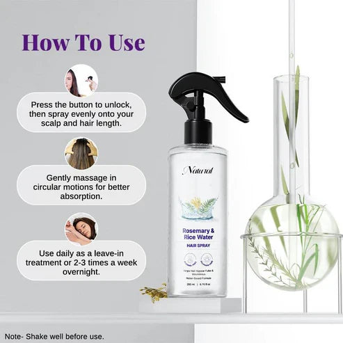 Rosemary Water with Rice Water | 100% Natural Extract