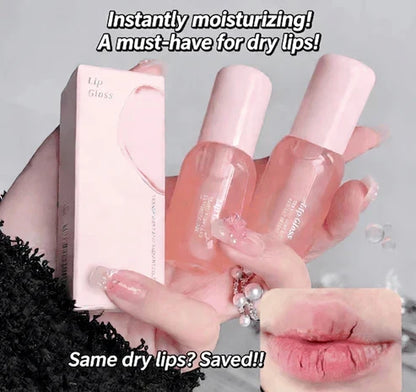 Moisturizing Lip Balm, 2 Counts/Set Hydrating Glossy Lip Glaze Stick Plumping Lip Oil for Women