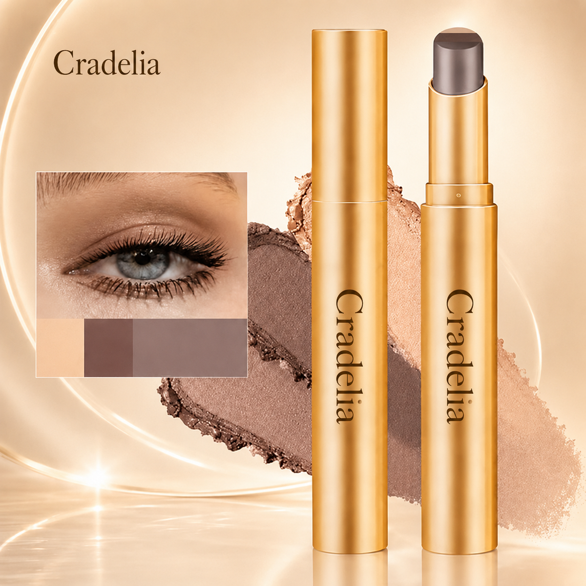3 in 1 Easy Eyeshadow Stick for Beginners Waterproof Longwear Shimmer Makeup Set