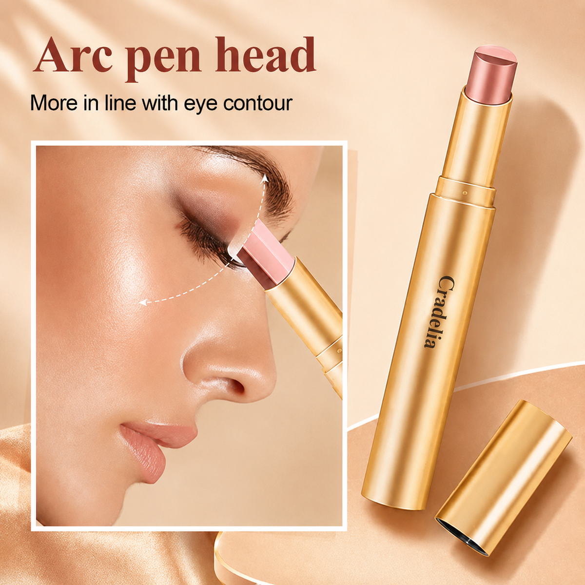 3 in 1 Easy Eyeshadow Stick for Beginners Waterproof Longwear Shimmer Makeup Set