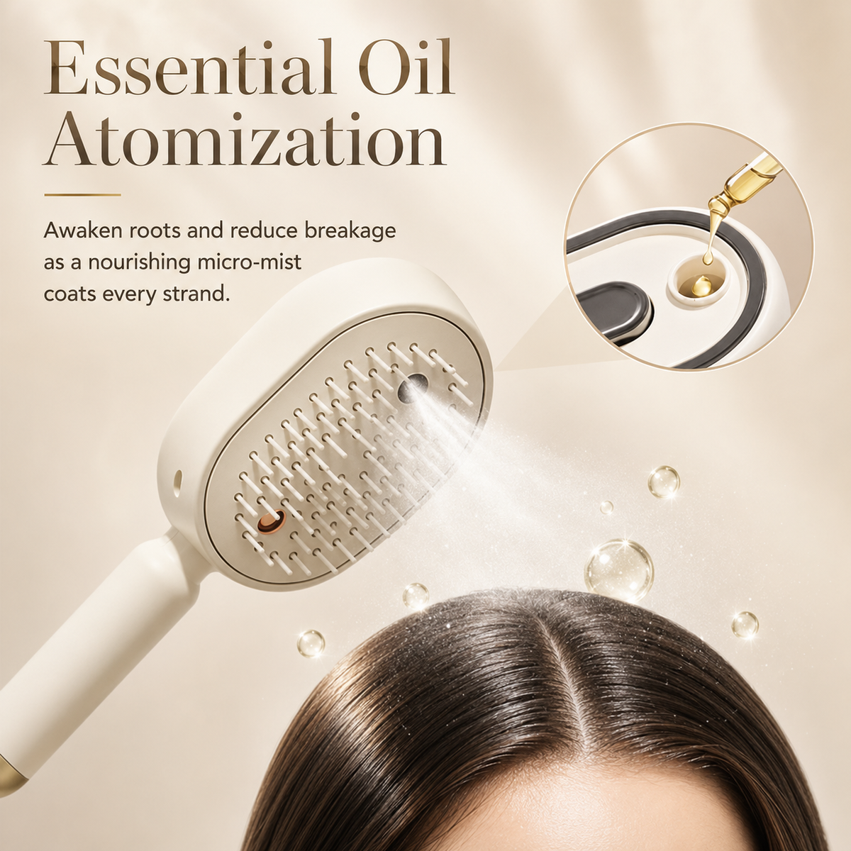 Essential Oil Mist Air Cushion Massage Comb Self Cleaning Anti Static Hair Care Brush