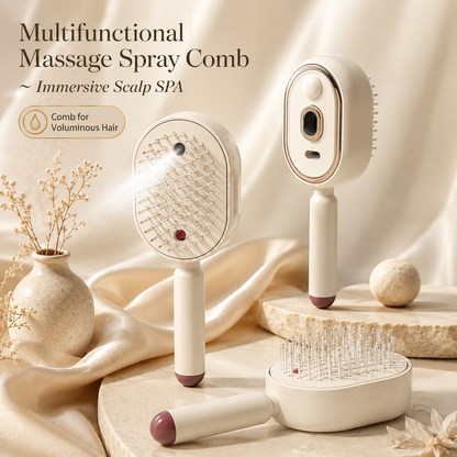 Essential Oil Mist Air Cushion Massage Comb Self Cleaning Anti Static Hair Care Brush