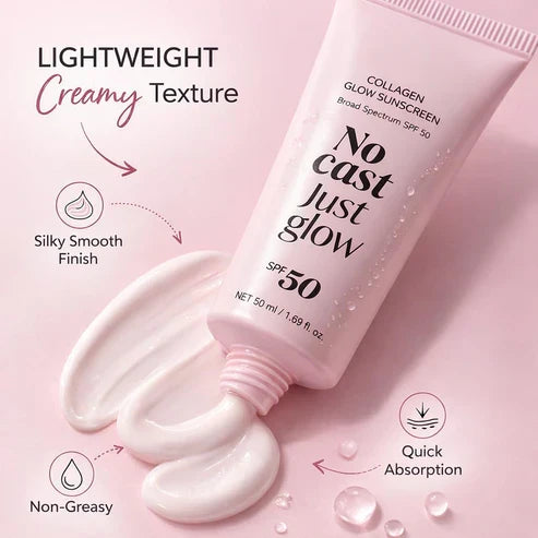 No Cast Just Glow, SPF SunScreen + Collagen Boost