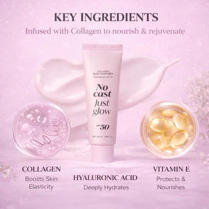 No Cast Just Glow, SPF SunScreen + Collagen Boost