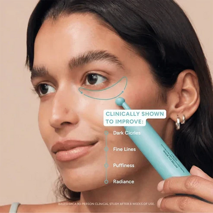 Peptide Eye Serum - Cooling Rollerball Under Eye Serum for Puffiness Dark Circles & Wrinkles